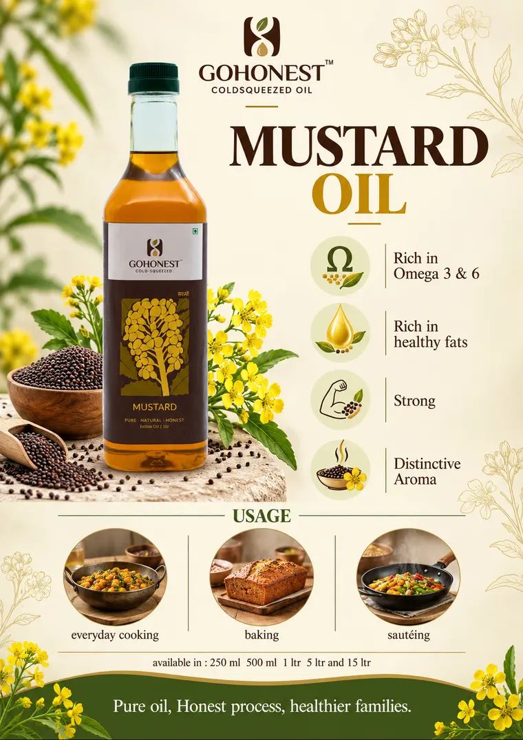 GoHonest Mustard Oil: benefits and usage