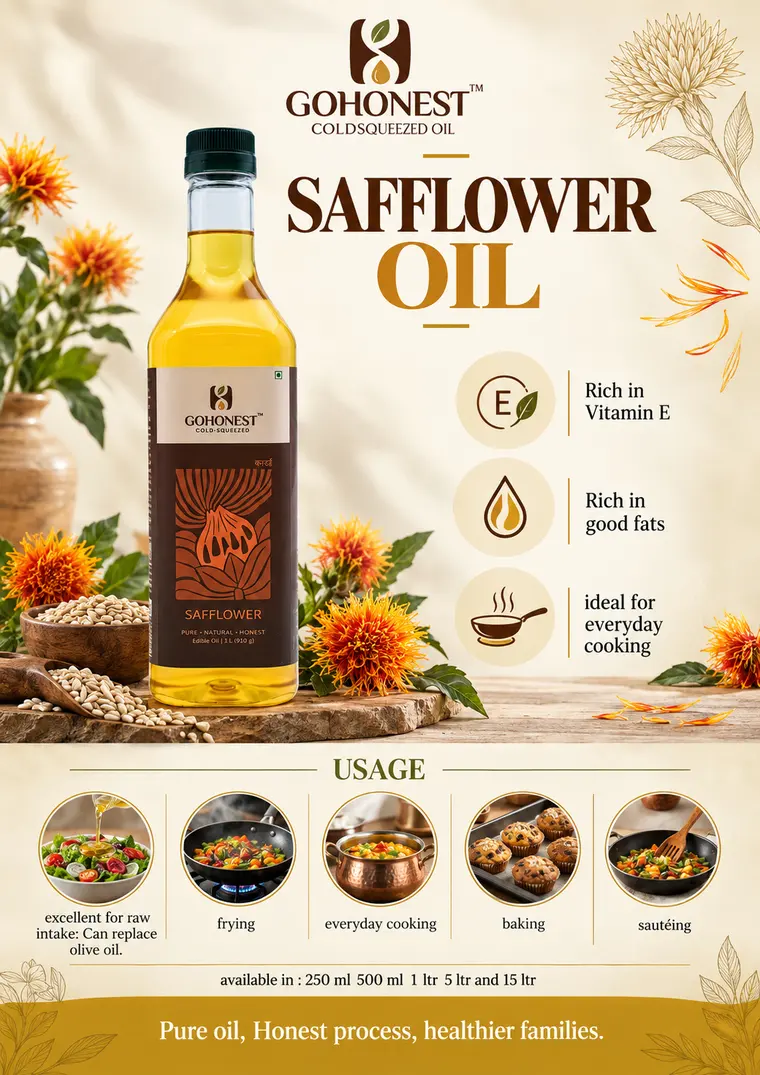 GoHonest Safflower Oil: benefits and usage