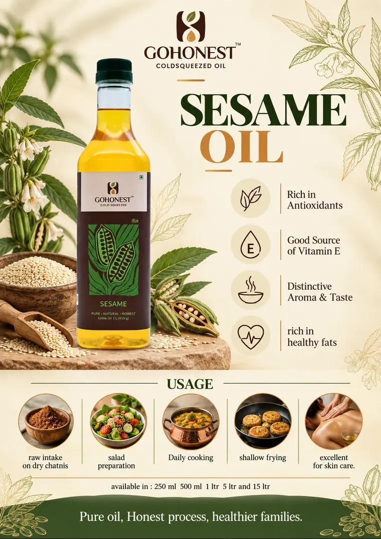 GoHonest Sesame Oil: benefits and usage